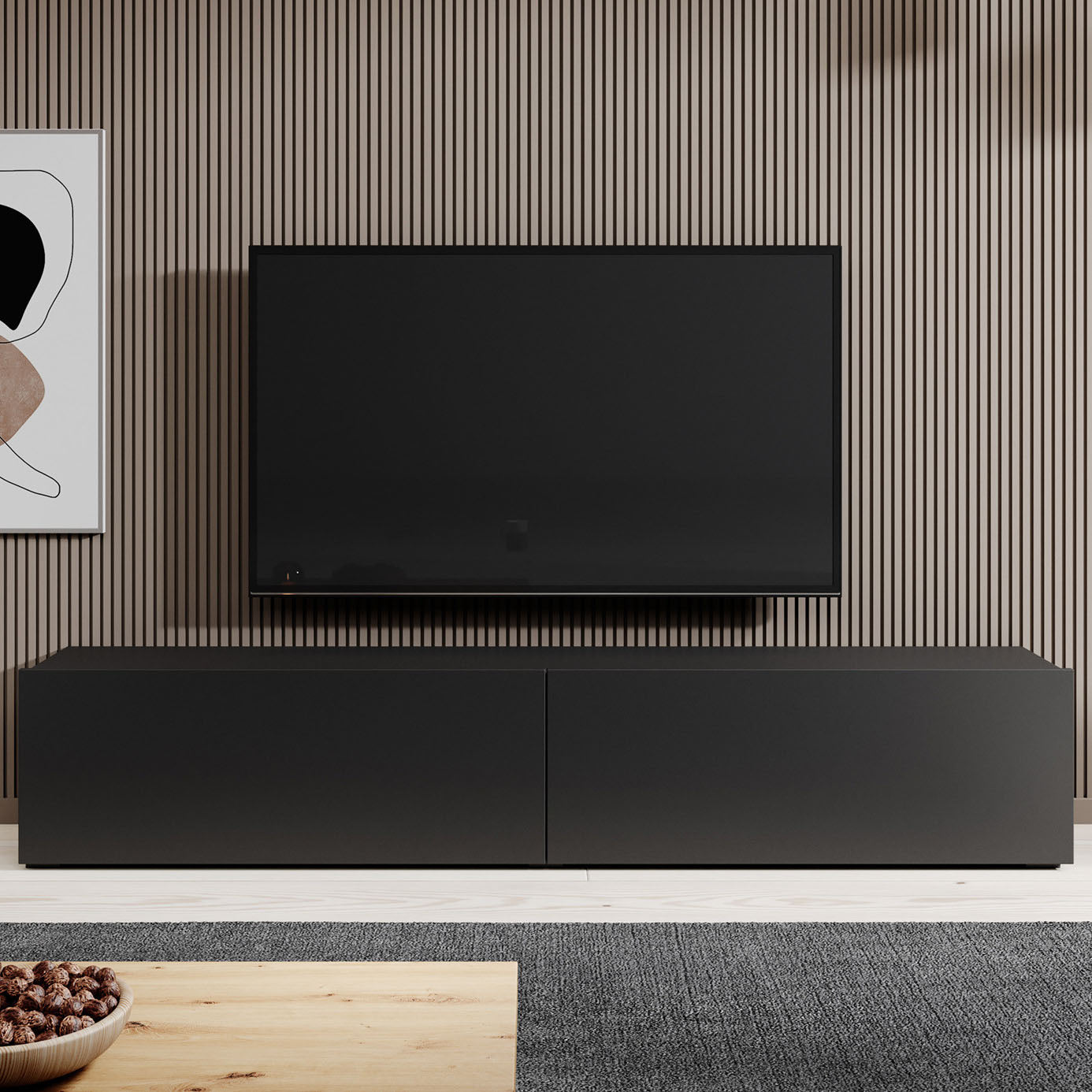 Asilento - TV-Meubel - Mat zwart - 180 cm