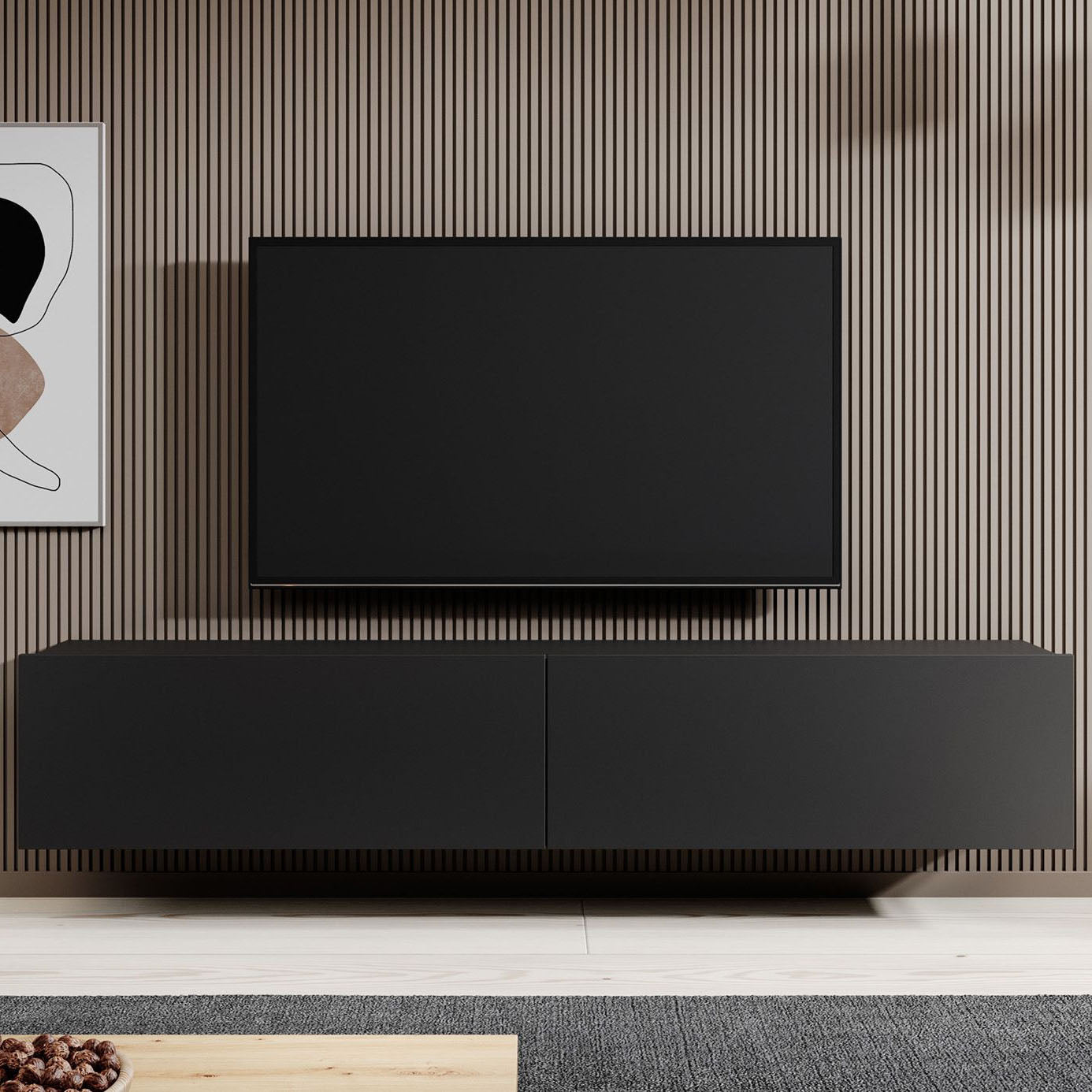 Asilento - TV-Meubel - Mat zwart - 180 cm