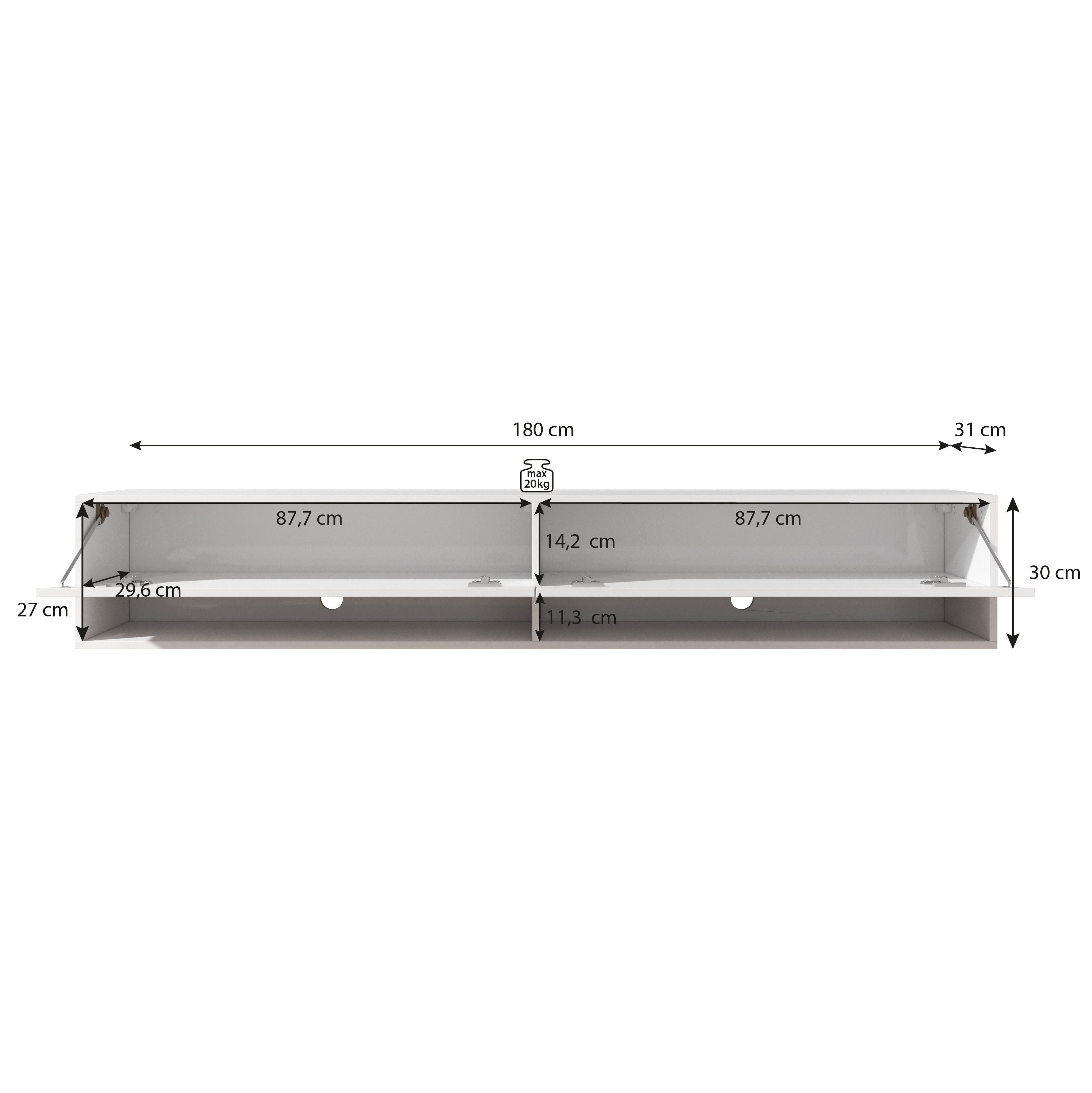Asino - TV-Meubel  - Wit  - 180 cm
