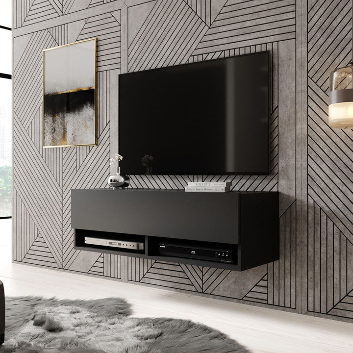 Asino - TV-Meubel  - Mat zwart - 100 cm