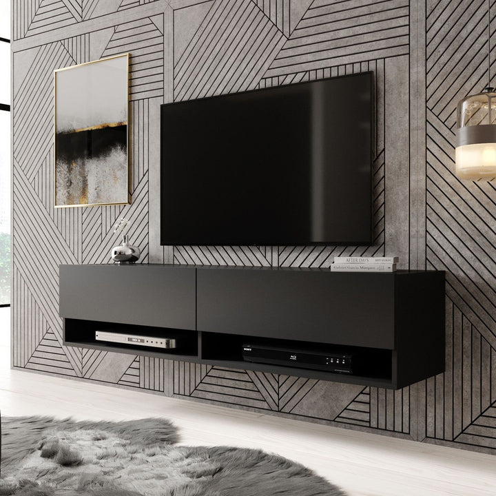 Asino - TV-Meubel  - Mat zwart - 140 cm