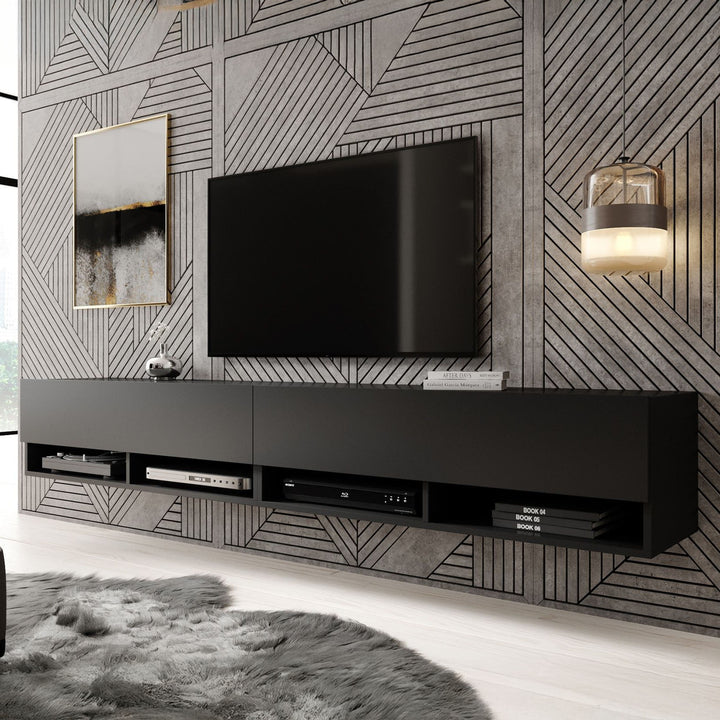 Asino - TV-Meubel  - Mat zwart - 200 cm