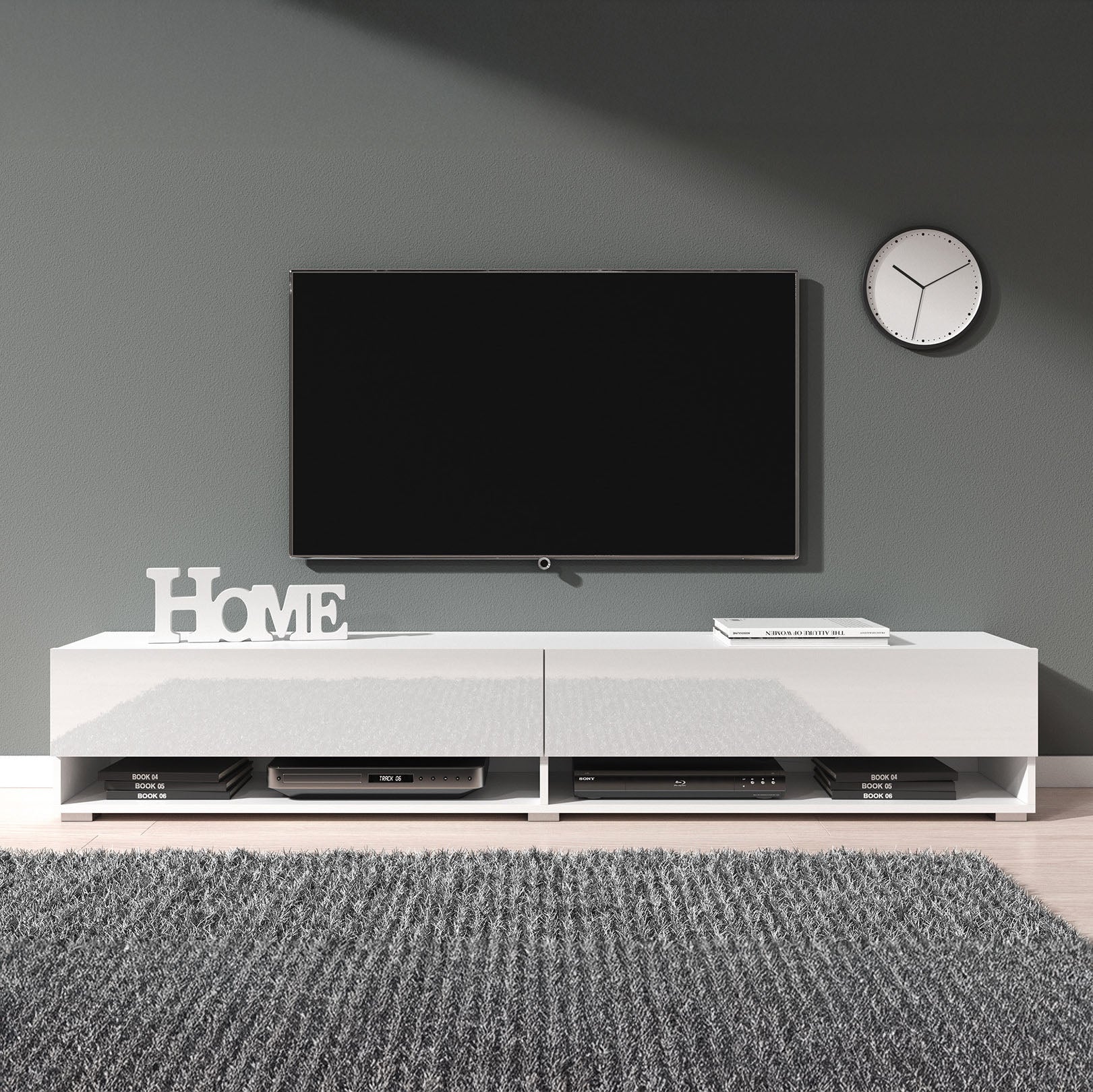 Asino - TV-Meubel  - Wit  - 180 cm