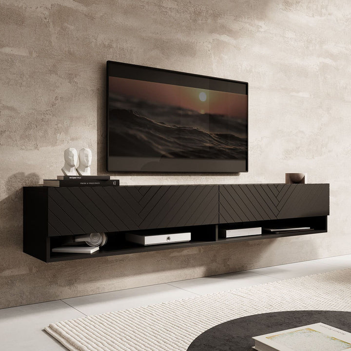 Asino - TV-Meubel  - Zwart visgraat  - 180 cm