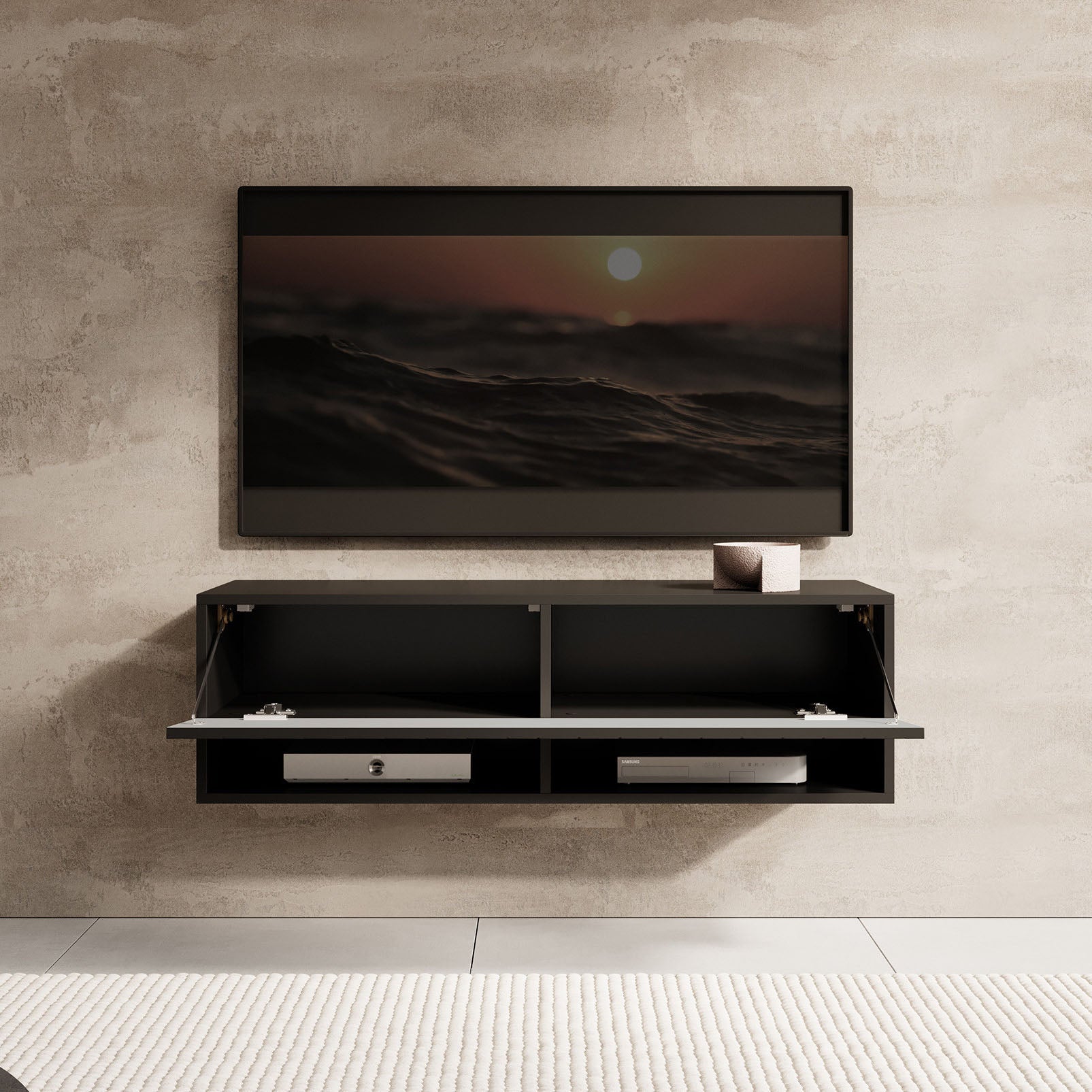 Asino - TV-Meubel  - Zwart visgraat - 100 cm