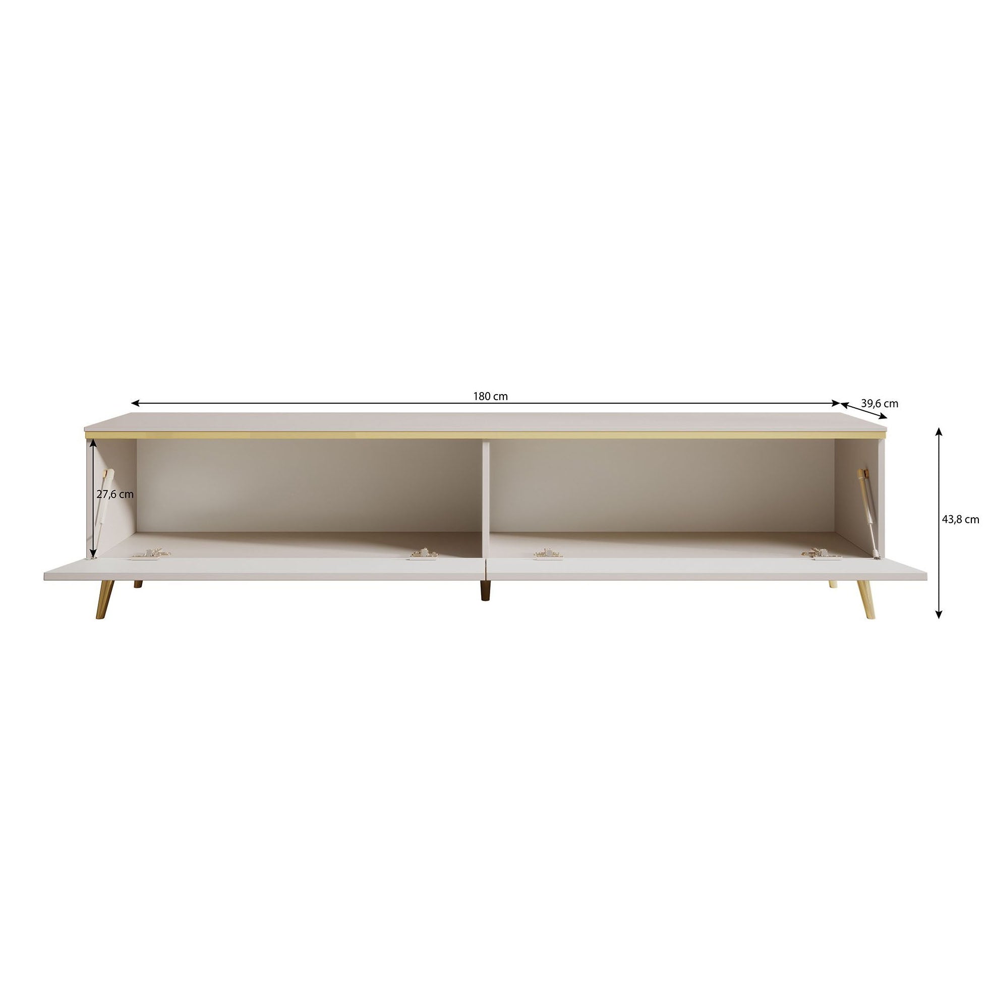 Assunta - TV-Meubel staand - Mat zwart - 180 cm
