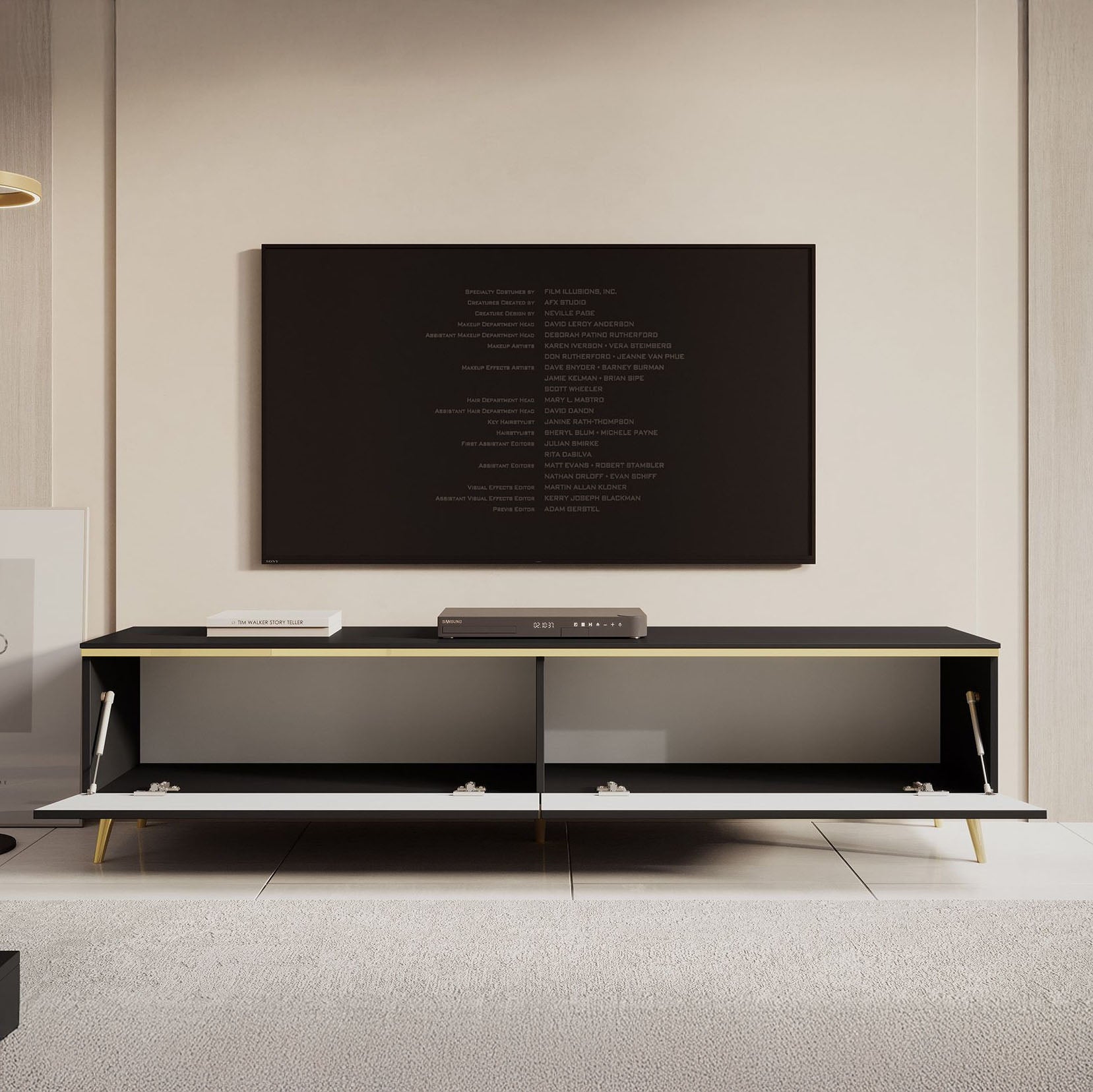 Assunta - TV-Meubel staand - Mat zwart - 180 cm