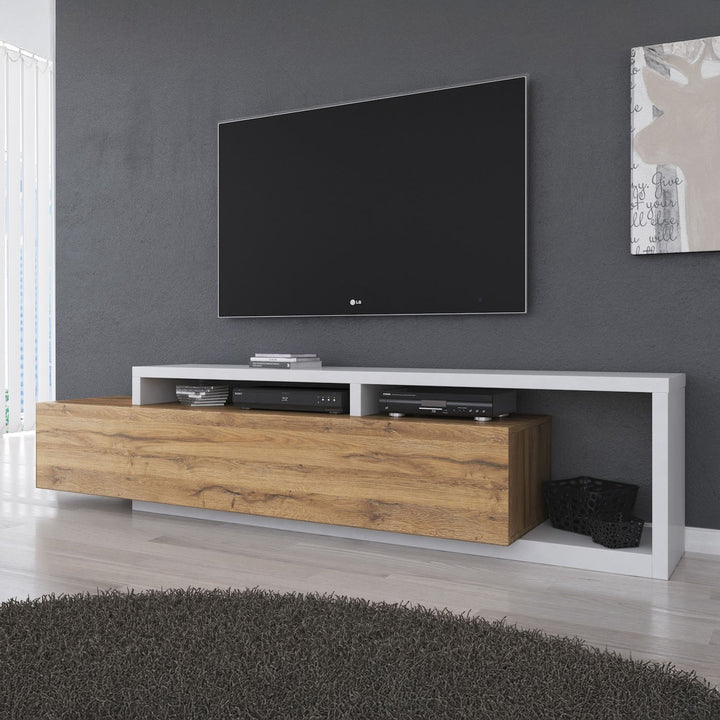 Bello - TV-Meubel met lade - Eiken/wit  - 219 cm