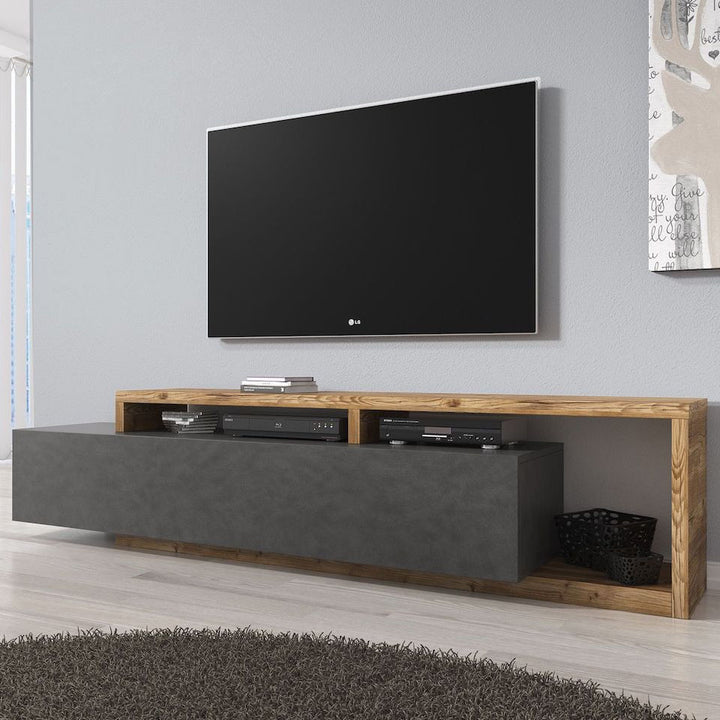 Bello - TV-Meubel met lade - Grijs/eiken  - 219 cm