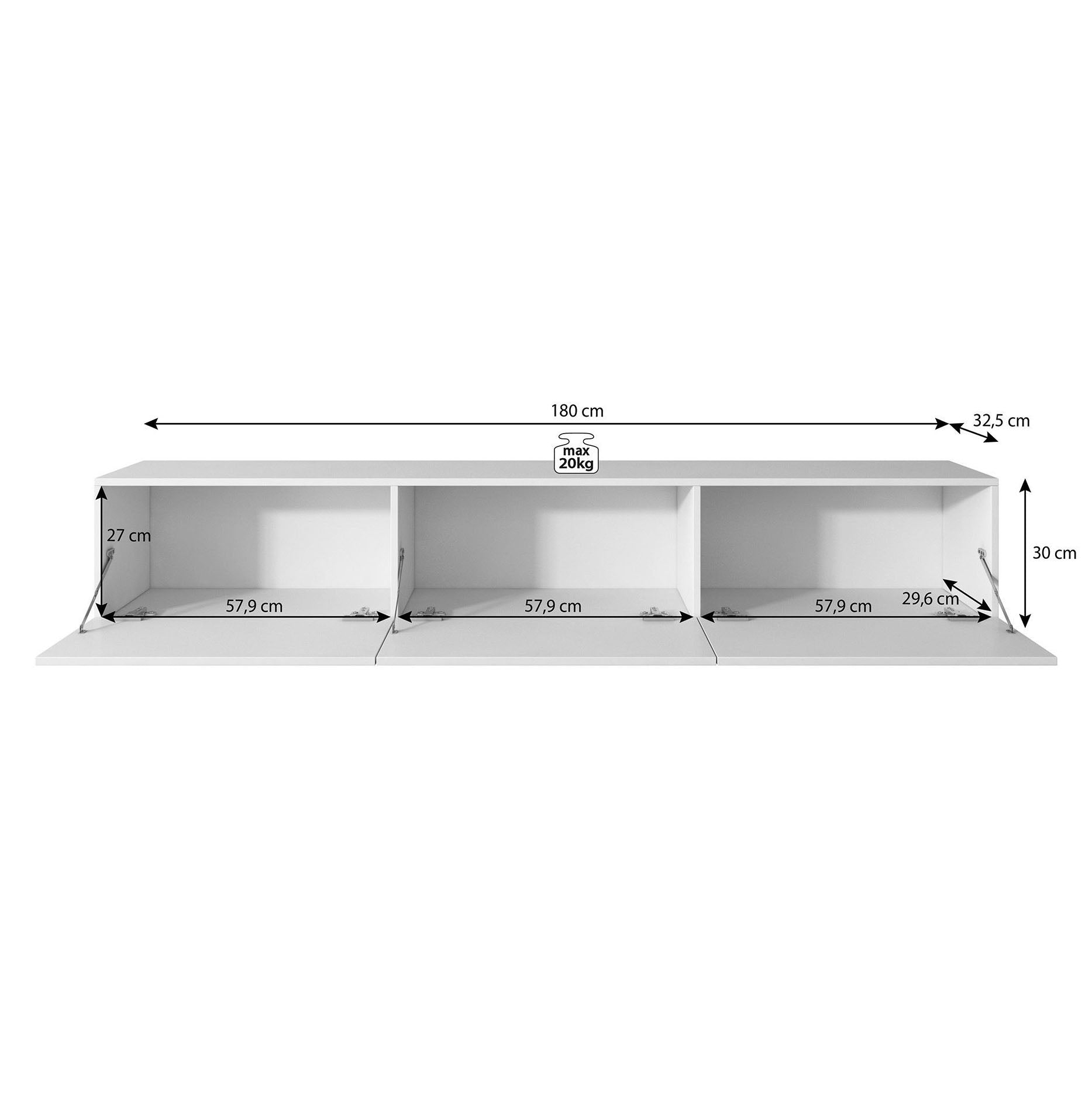 Bonzo - TV-Meubel - Wit - 180 cm