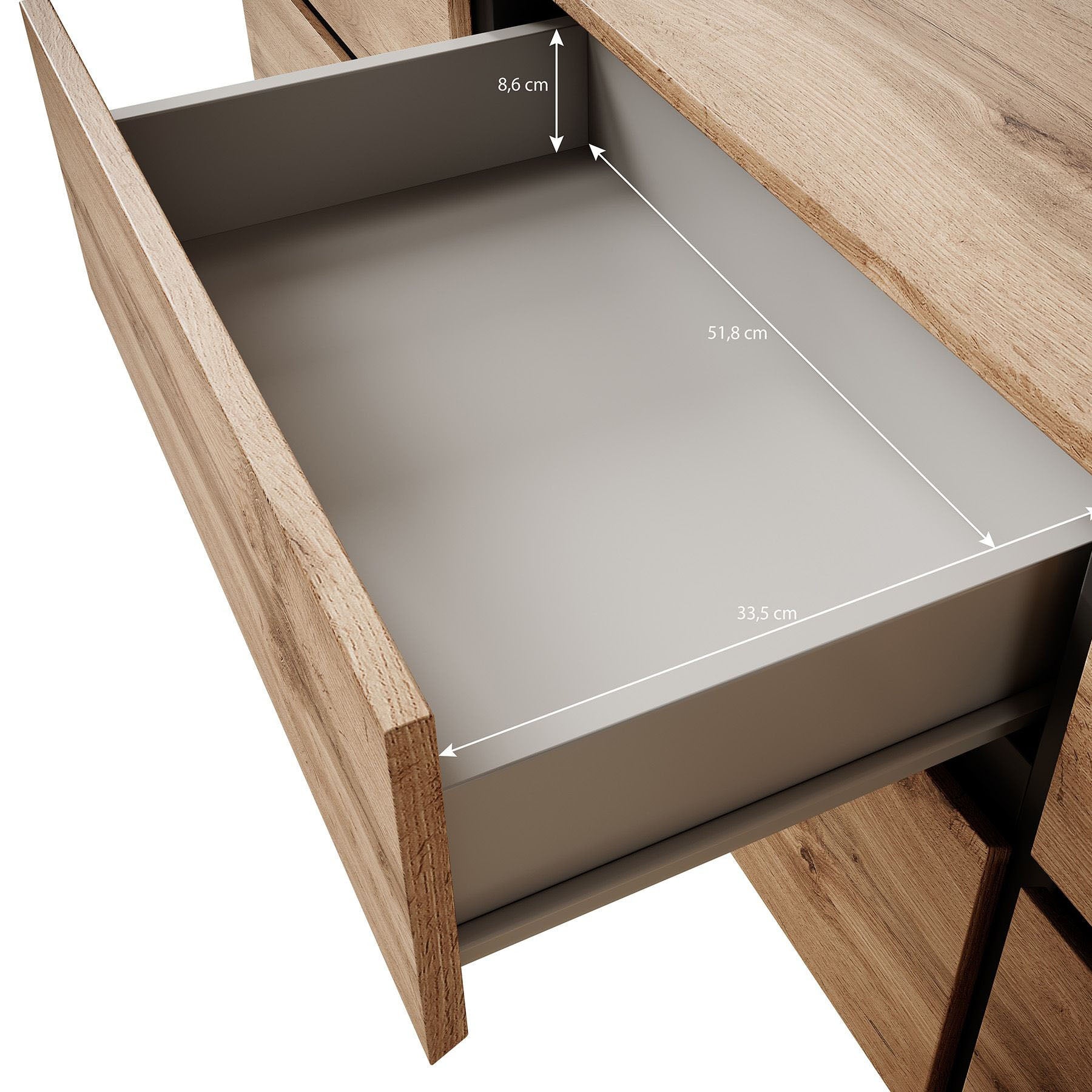 Cainan - TV-Meubel - met 3 lades - Groen   - 180 cm