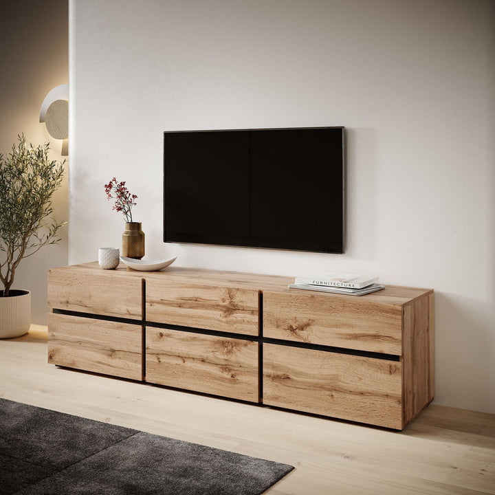 Cainan - TV-Meubel - met 3 lades - Eiken  - 180 cm