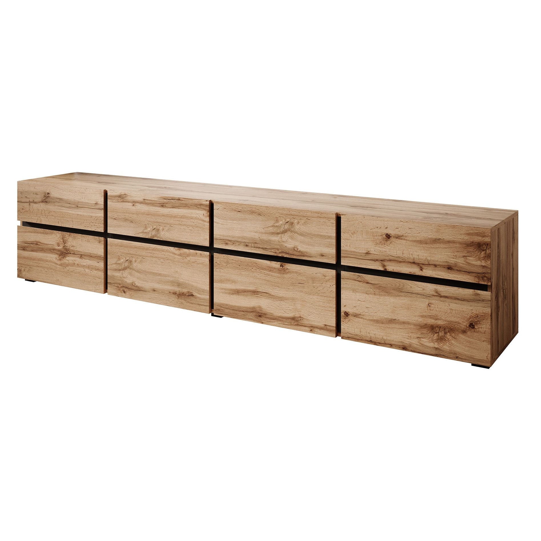 Cainan - TV-Meubel - met 4 lades - Eiken  - 225 cm