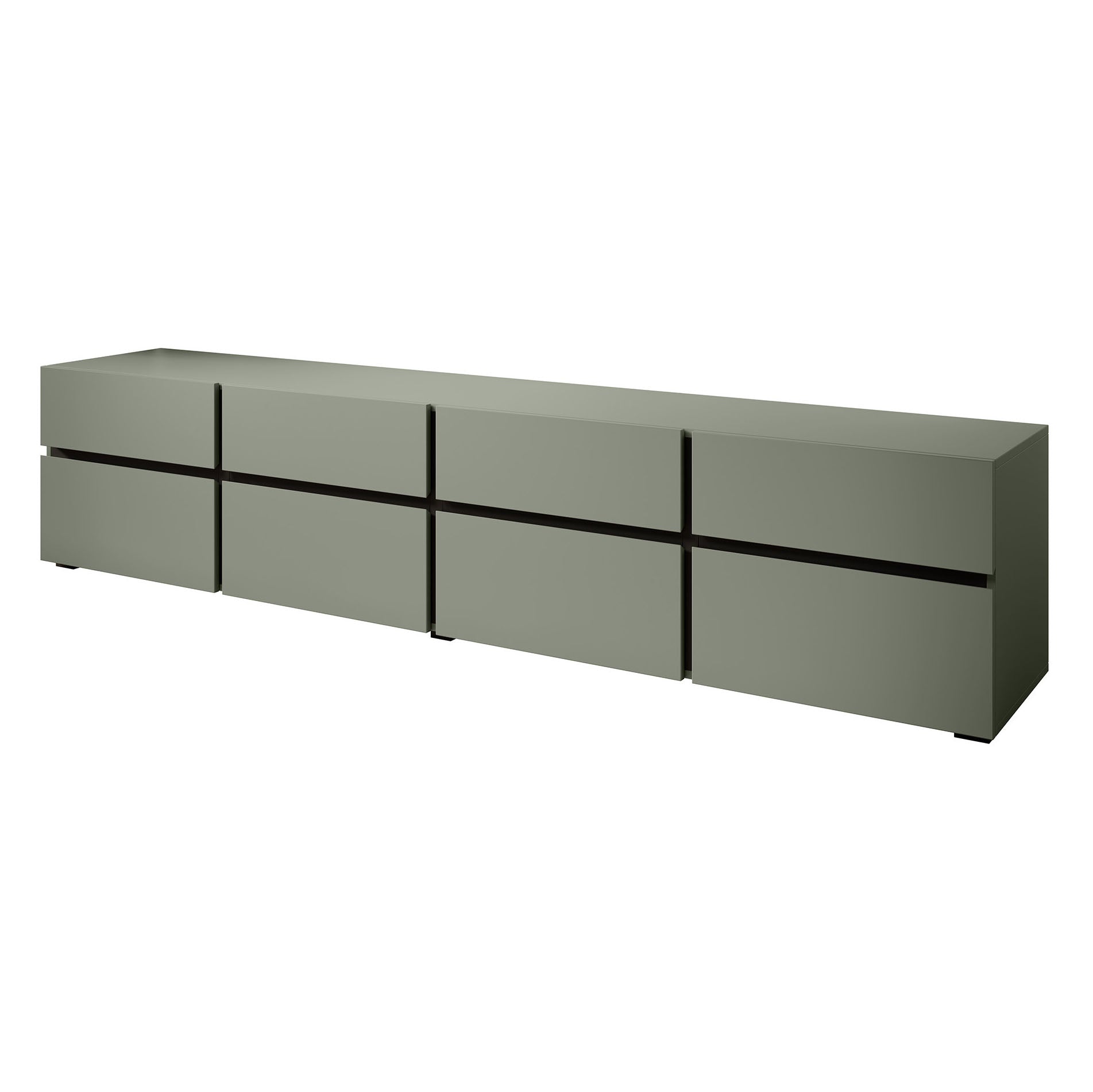 Cainan - TV-Meubel - met 4 lades - Groen   - 225 cm