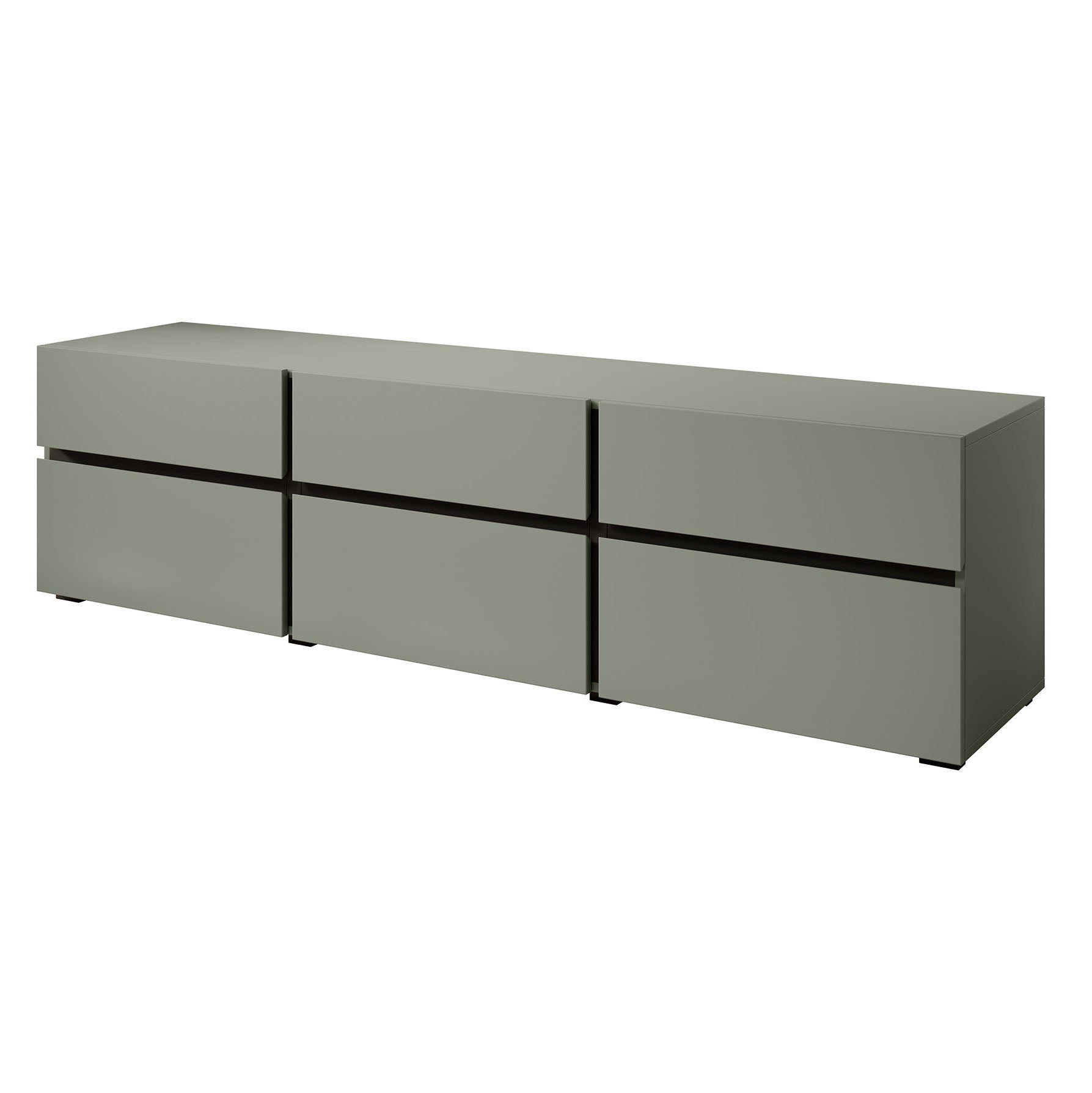 Cainan - TV-Meubel - met 3 lades - Groen   - 180 cm