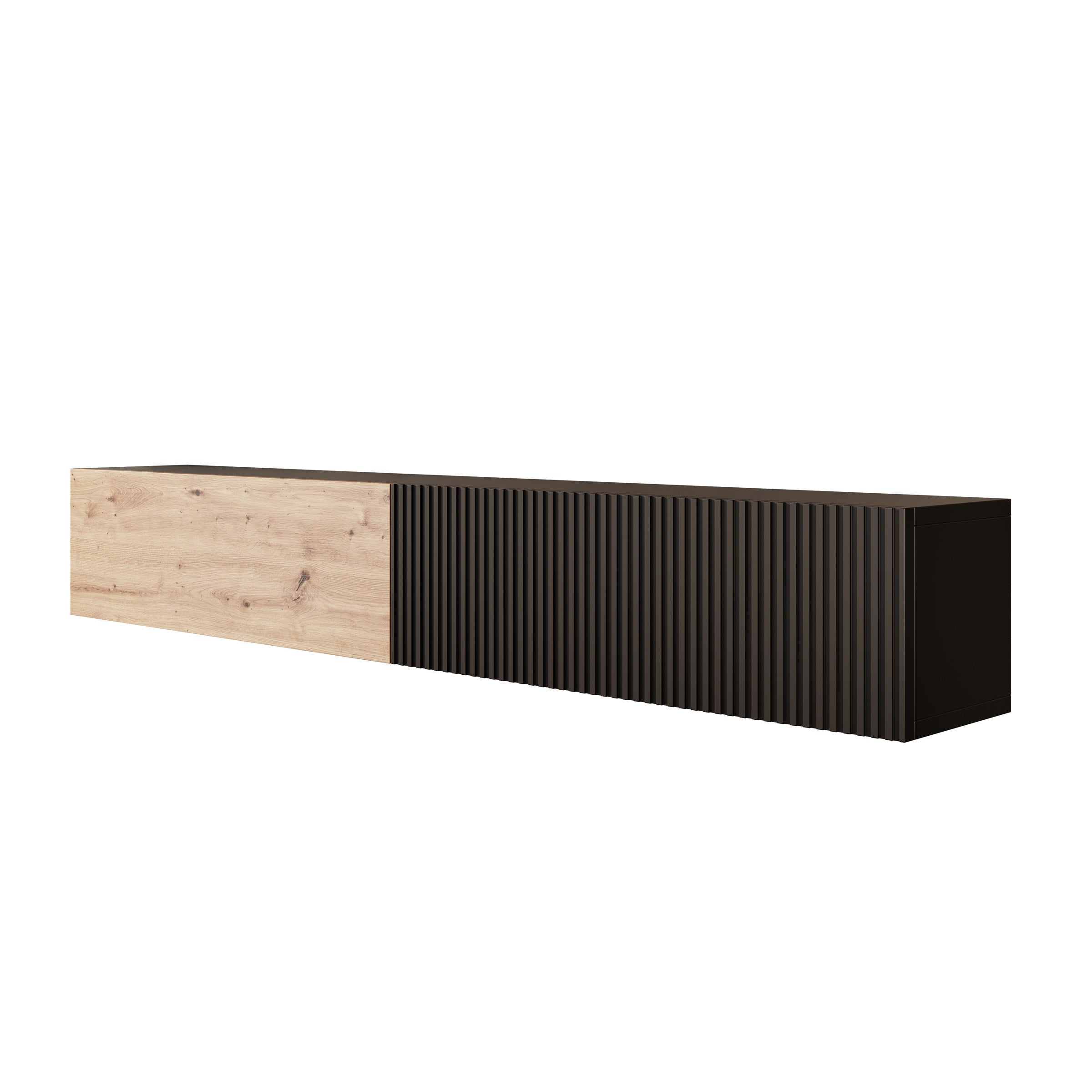 Caius - TV-Meubel - Zwart/eiken