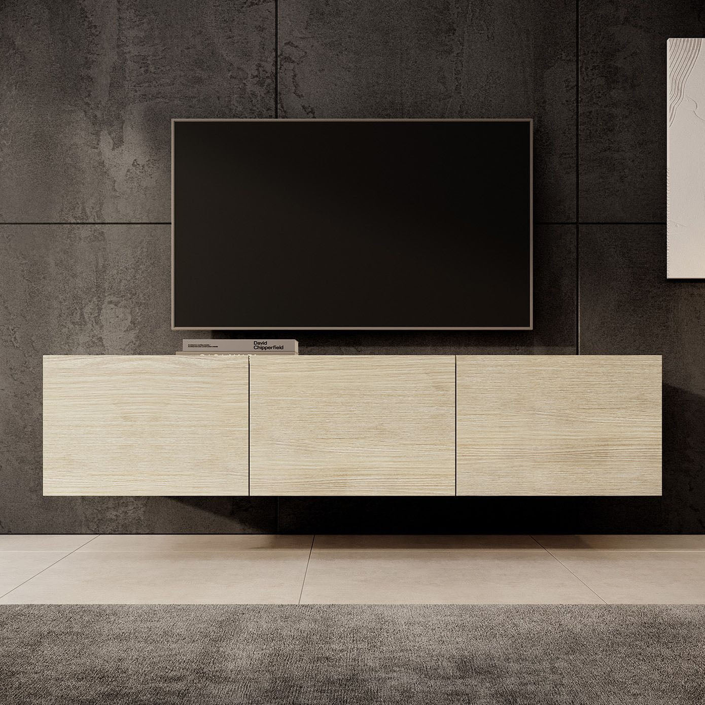 Calabas - TV-Meubel met 3 deuren - Eiken - 150 cm