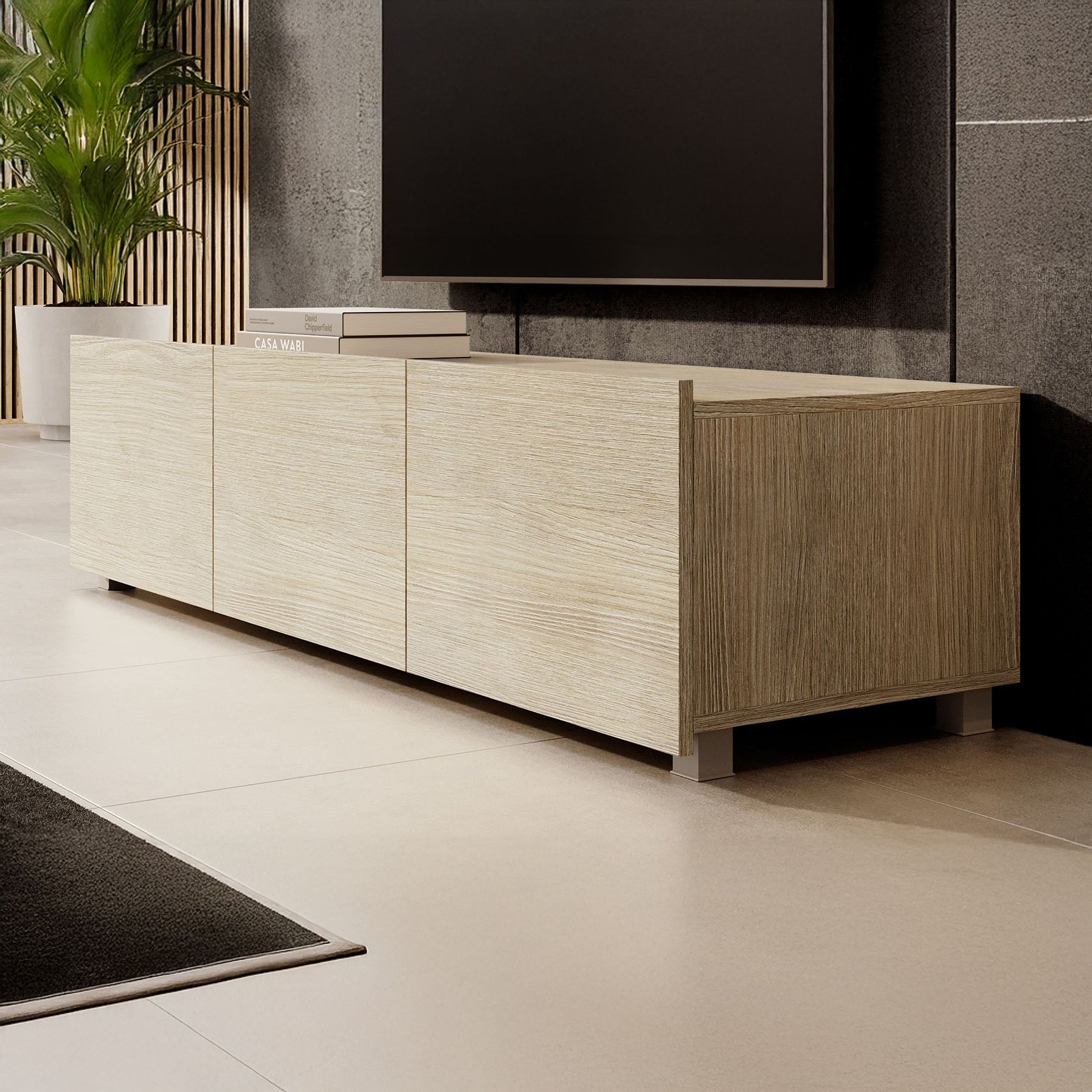 Calabas - TV-Meubel met 3 deuren - Eiken - 150 cm