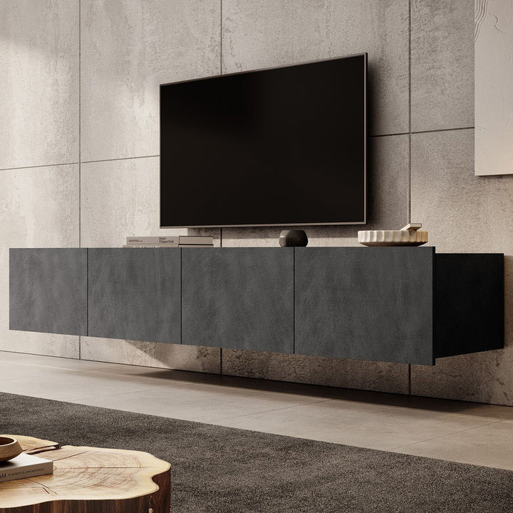 Calabas - TV-Meubel met 4 deuren - Grijs - 200 cm