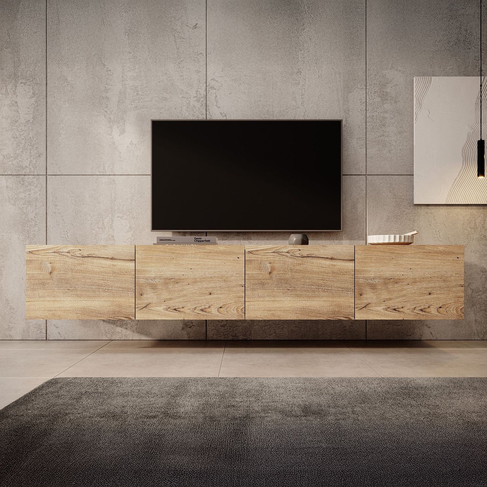 Calabas - TV-Meubel met 4 deuren - Kastanje - 200 cm