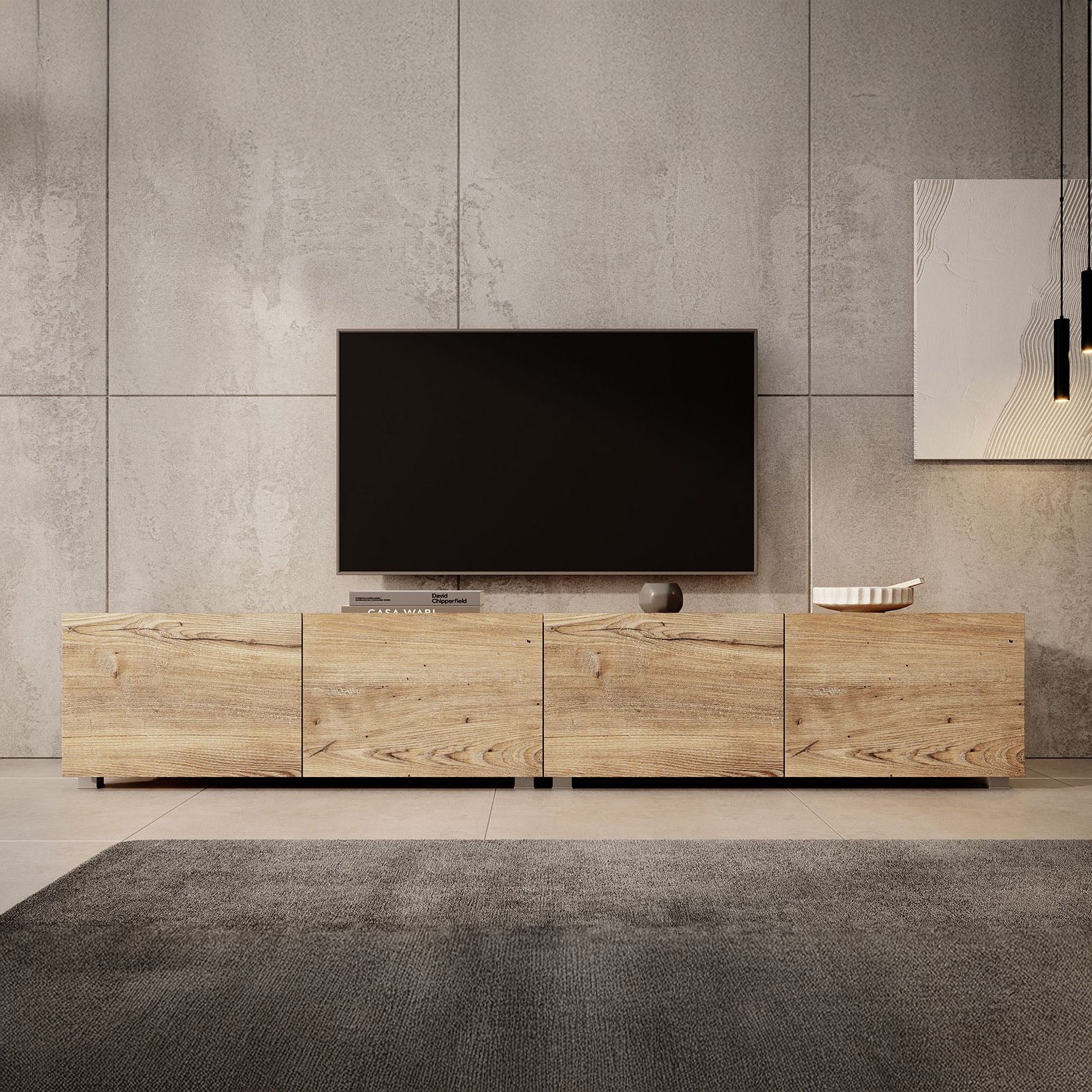 Calabas - TV-Meubel met 4 deuren - Kastanje - 200 cm