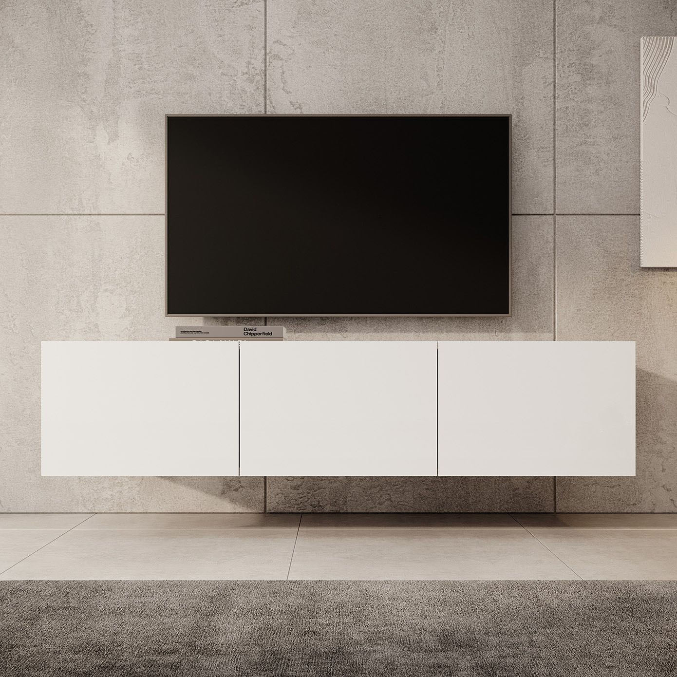 Calabas - TV-Meubel met 3 deuren - Wit - 150 cm