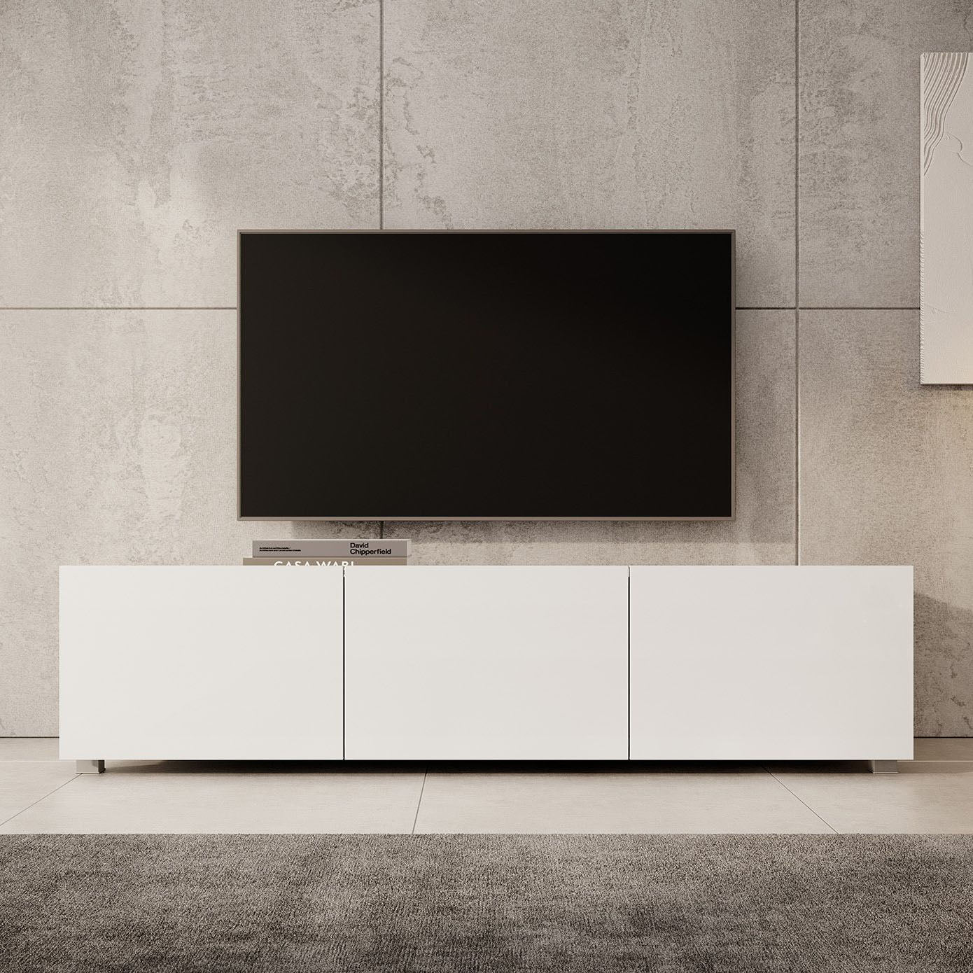 Calabas - TV-Meubel met 3 deuren - Wit - 150 cm