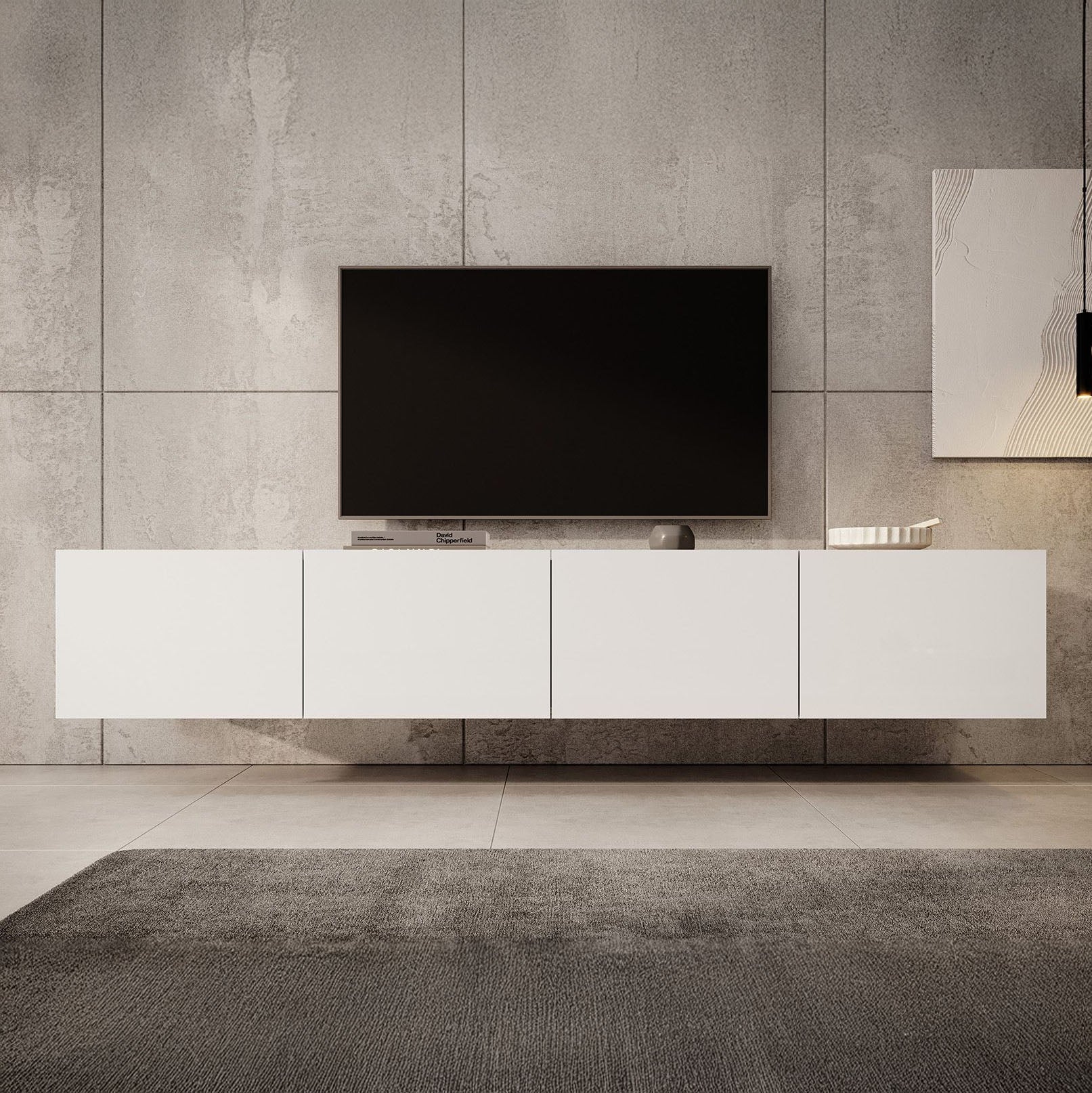 Calabas - TV-Meubel met 4 deuren - Wit - 200 cm