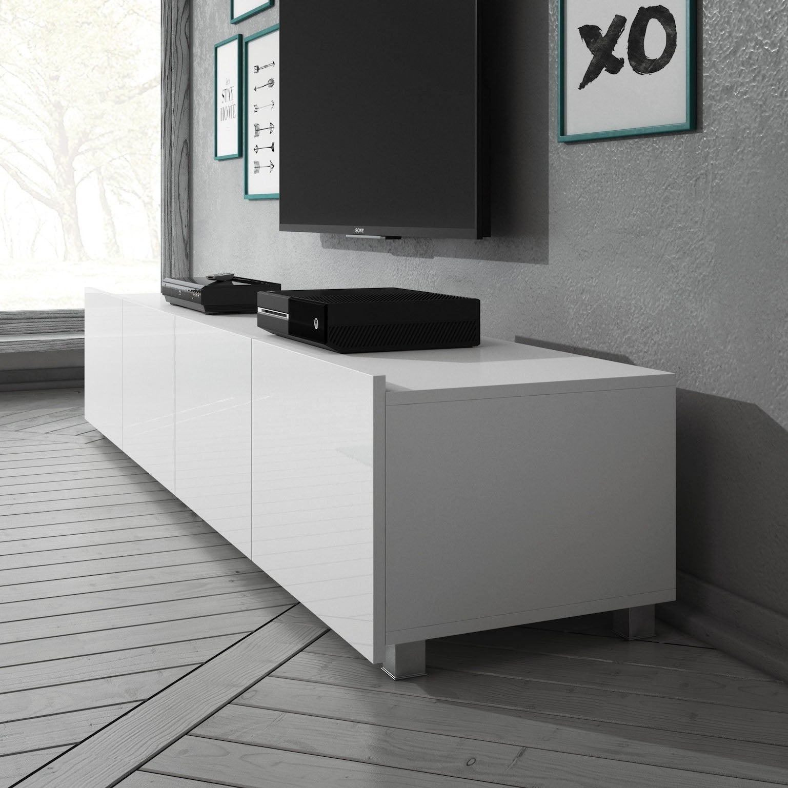 Calgary - TV-Meubel met 4 deuren - Wit - 200 cm