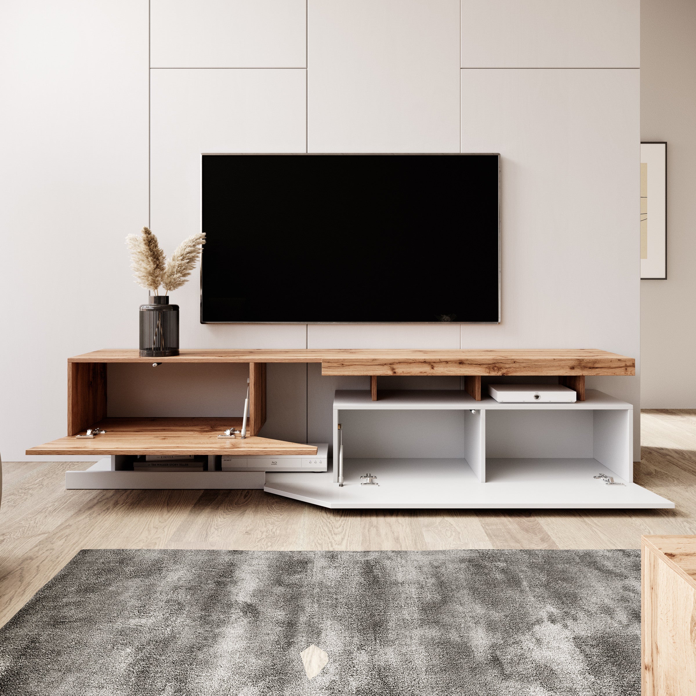 Canberra - TV-Meubel - Eiken/wit