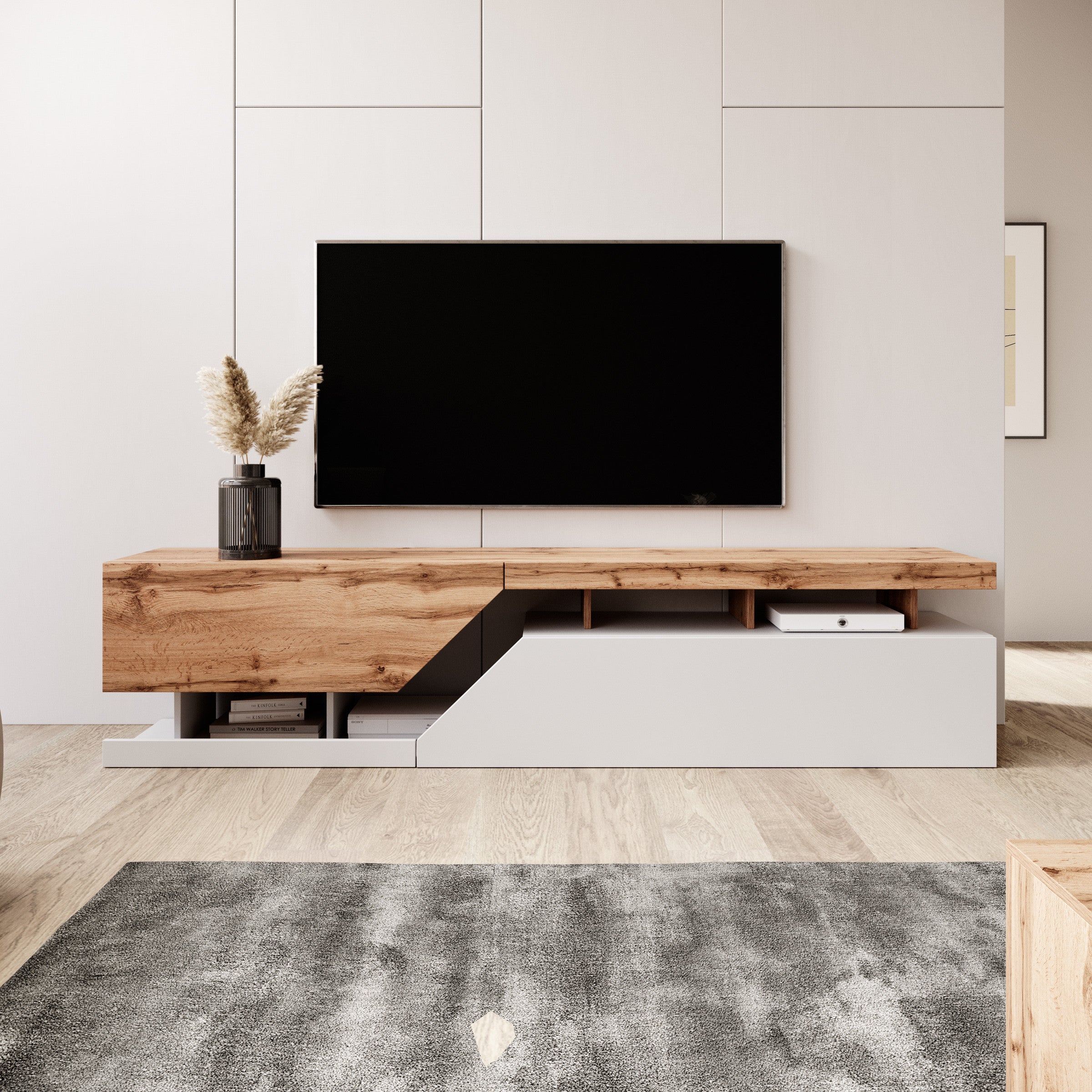 Canberra - TV-Meubel - Eiken/wit