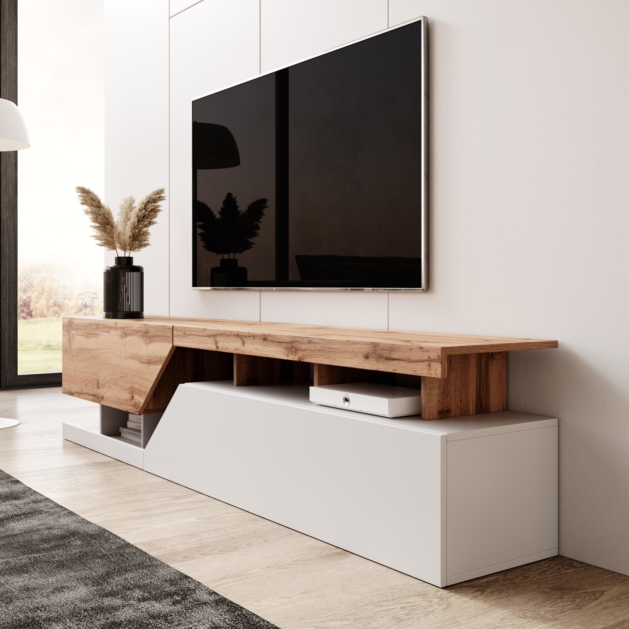 Canberra - TV-Meubel - Eiken/wit