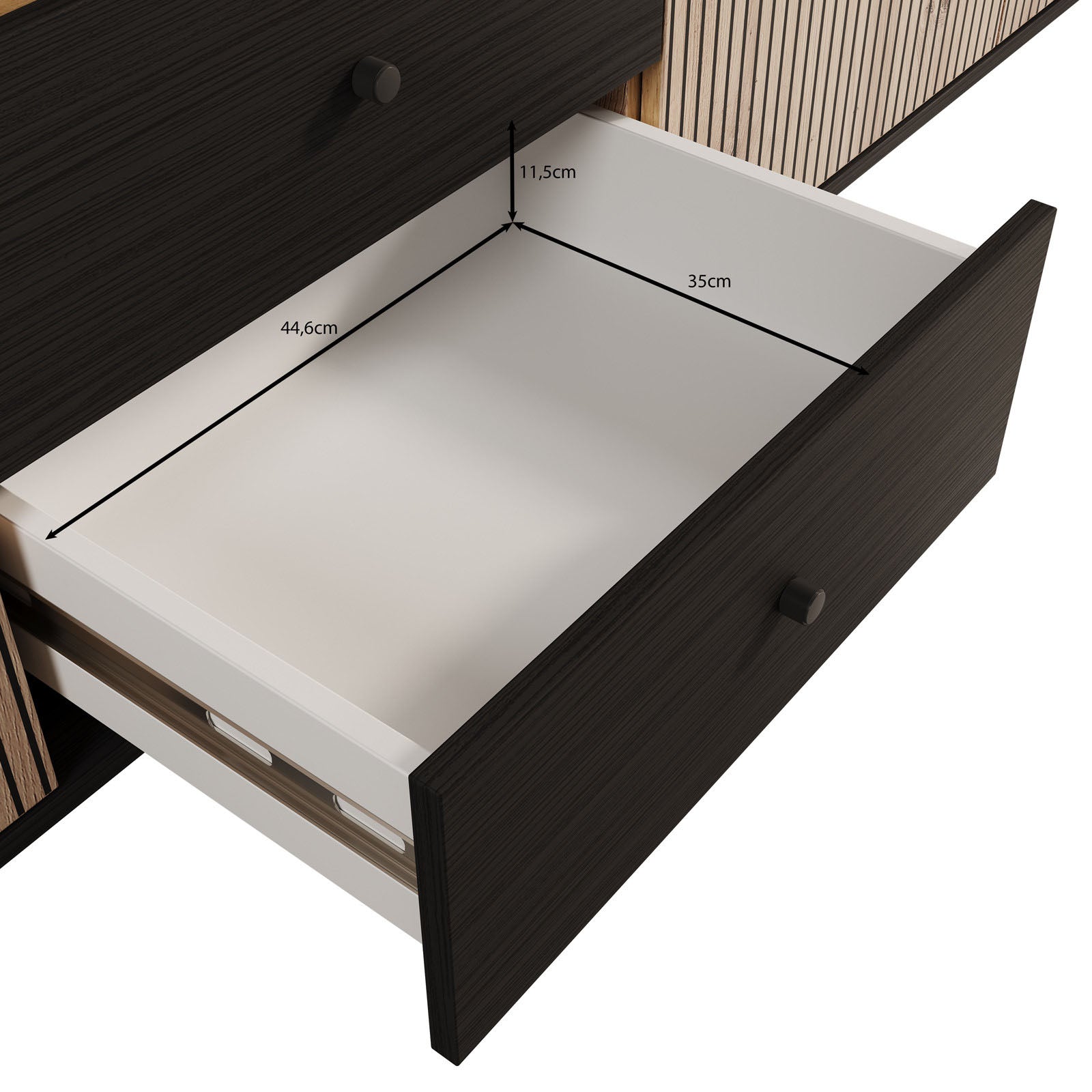 Charles - TV-Meubel met 3 deuren - Eiken - 208 cm