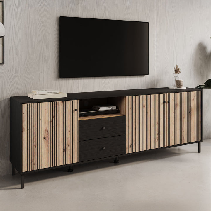 Charles - TV-Meubel met 3 deuren - Eiken - 208 cm