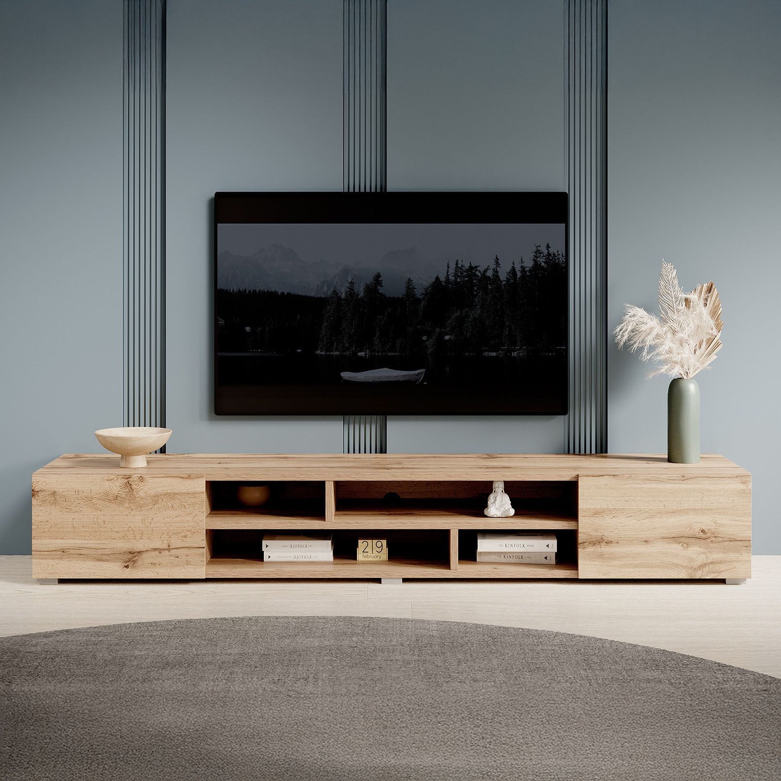 Charo - TV-Meubel - met 2 deuren - Eiken - 208 cm