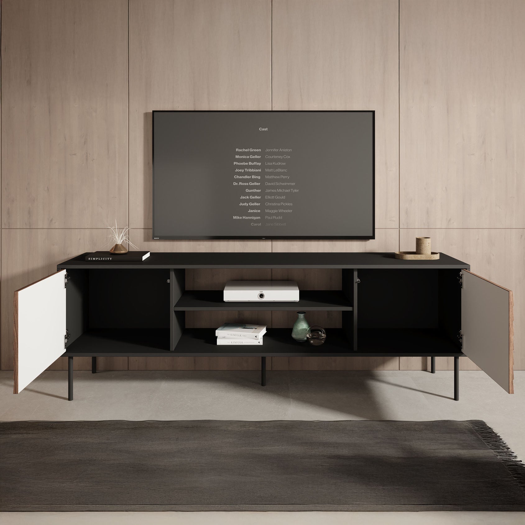 Cordoba - TV-Meubel met 2 deuren - Eiken - 180x40x182 cm