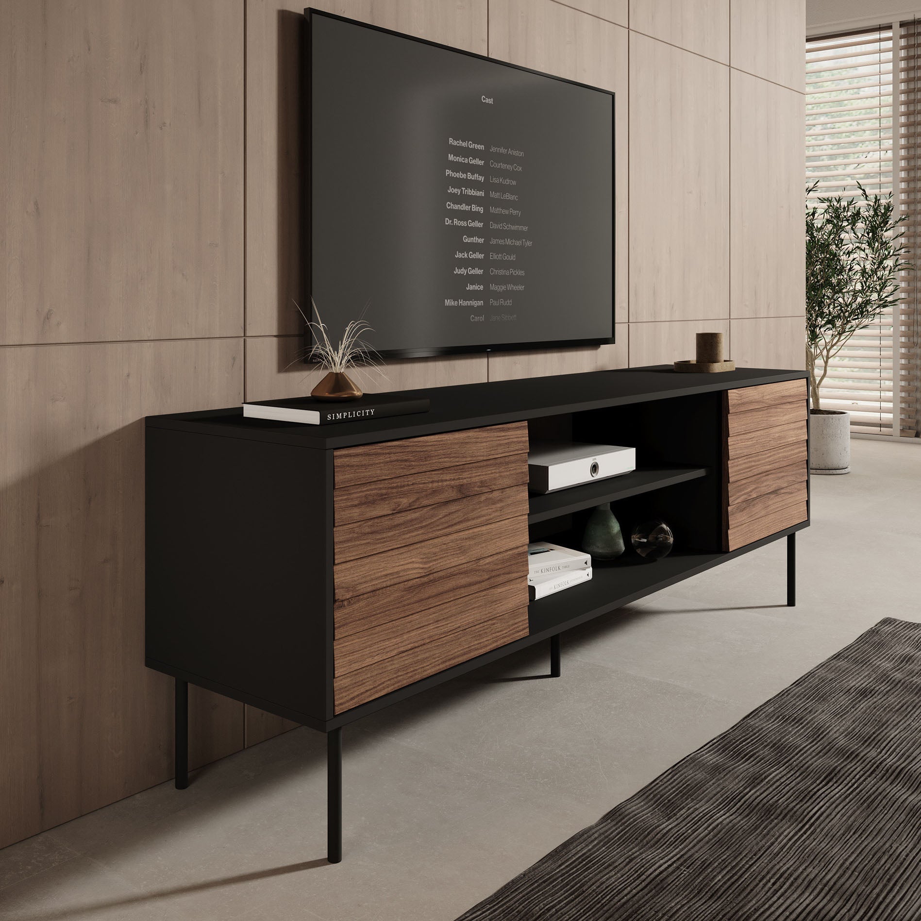 Cordoba - TV-Meubel met 2 deuren - Eiken - 180x40x182 cm