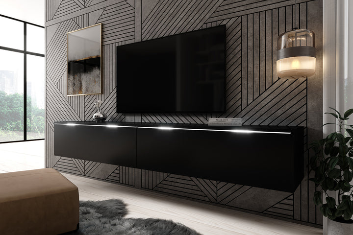 Dixon - TV-Meubel - Mat zwart - 180 cm