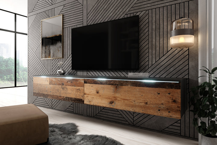 Dixon - TV-Meubel - Old wood/antraciet  - 180 cm