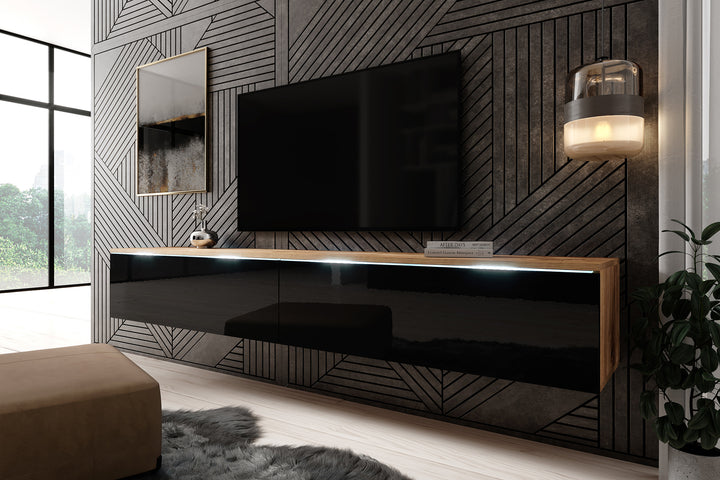 Dixon - TV-Meubel - Zwart/eiken - 180 cm