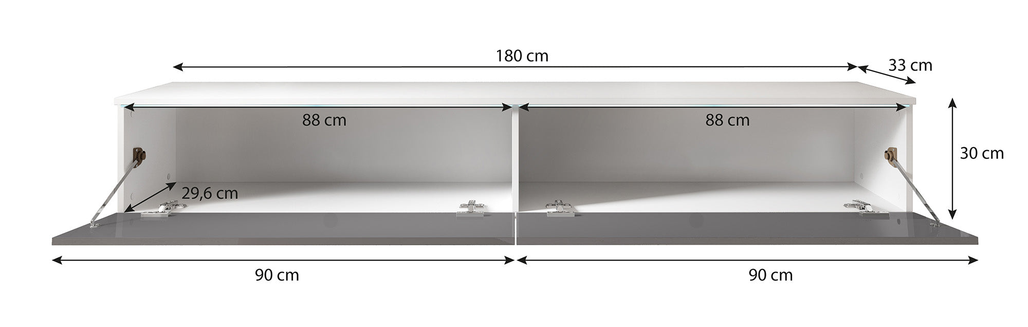 Dixon - TV-Meubel - Mat zwart - 180 cm