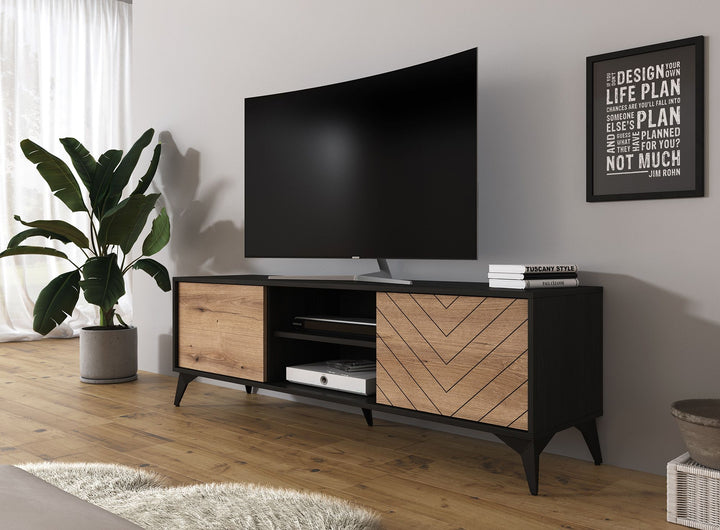 Dolores - TV-Meubel - Eiken/zwart - 154 cm