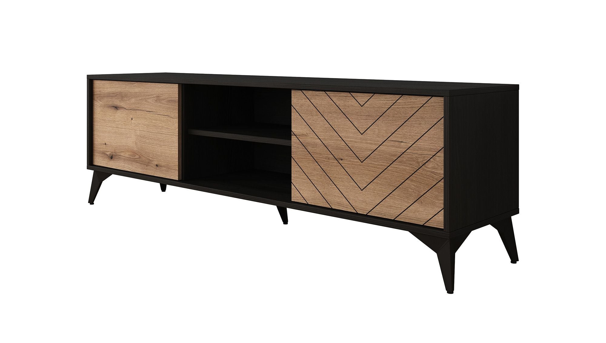 Dolores - TV-Meubel - Eiken/zwart - 154 cm