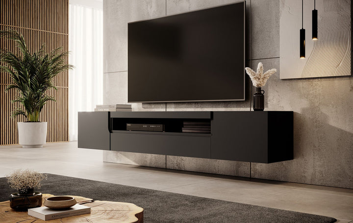 Dylan - TV-Meubel - Mat zwart - 200 cm