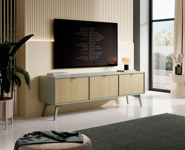 Essence - TV-Meubel - Groen/licht eiken - 158 cm