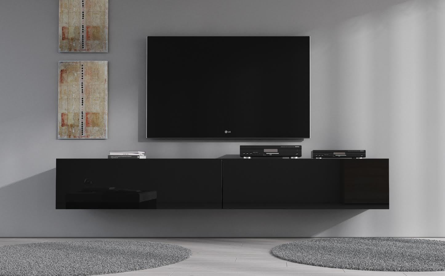 Flame - TV-Meubel - Zwart  - 200 cm