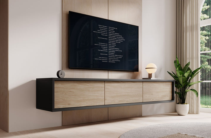 Fortunato - TV-Meubel - Antraciet/eiken - 180 cm