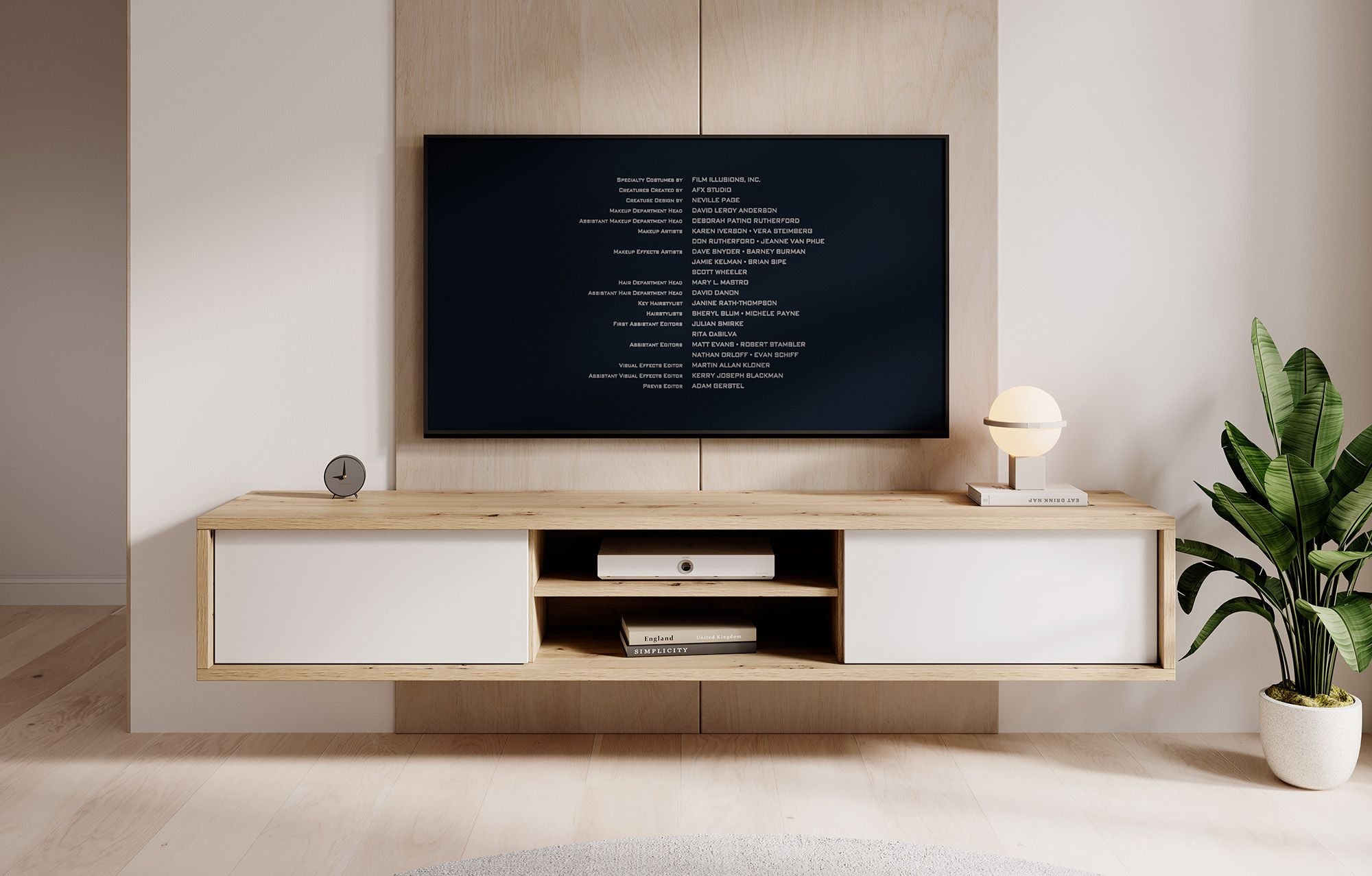 Fortunato - TV-Meubel met 2 deuren - Eiken/wit - 180 cm