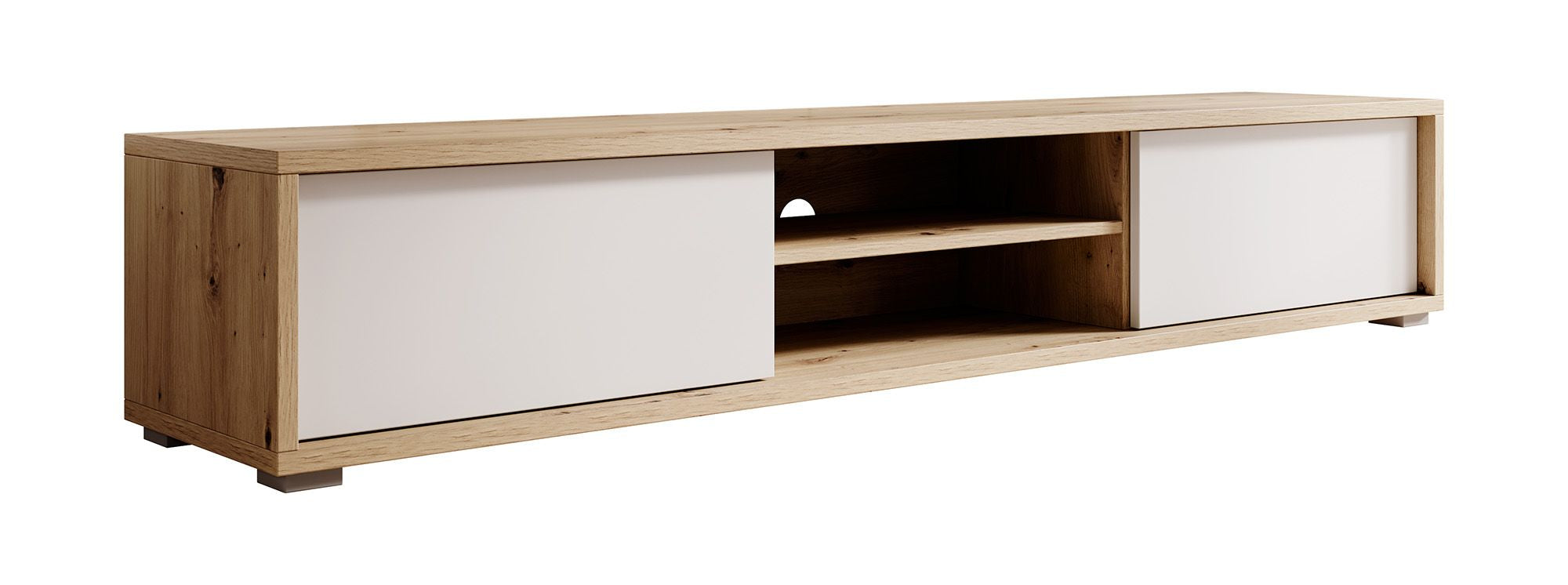 Fortunato - TV-Meubel met 2 deuren - Eiken/wit - 180 cm