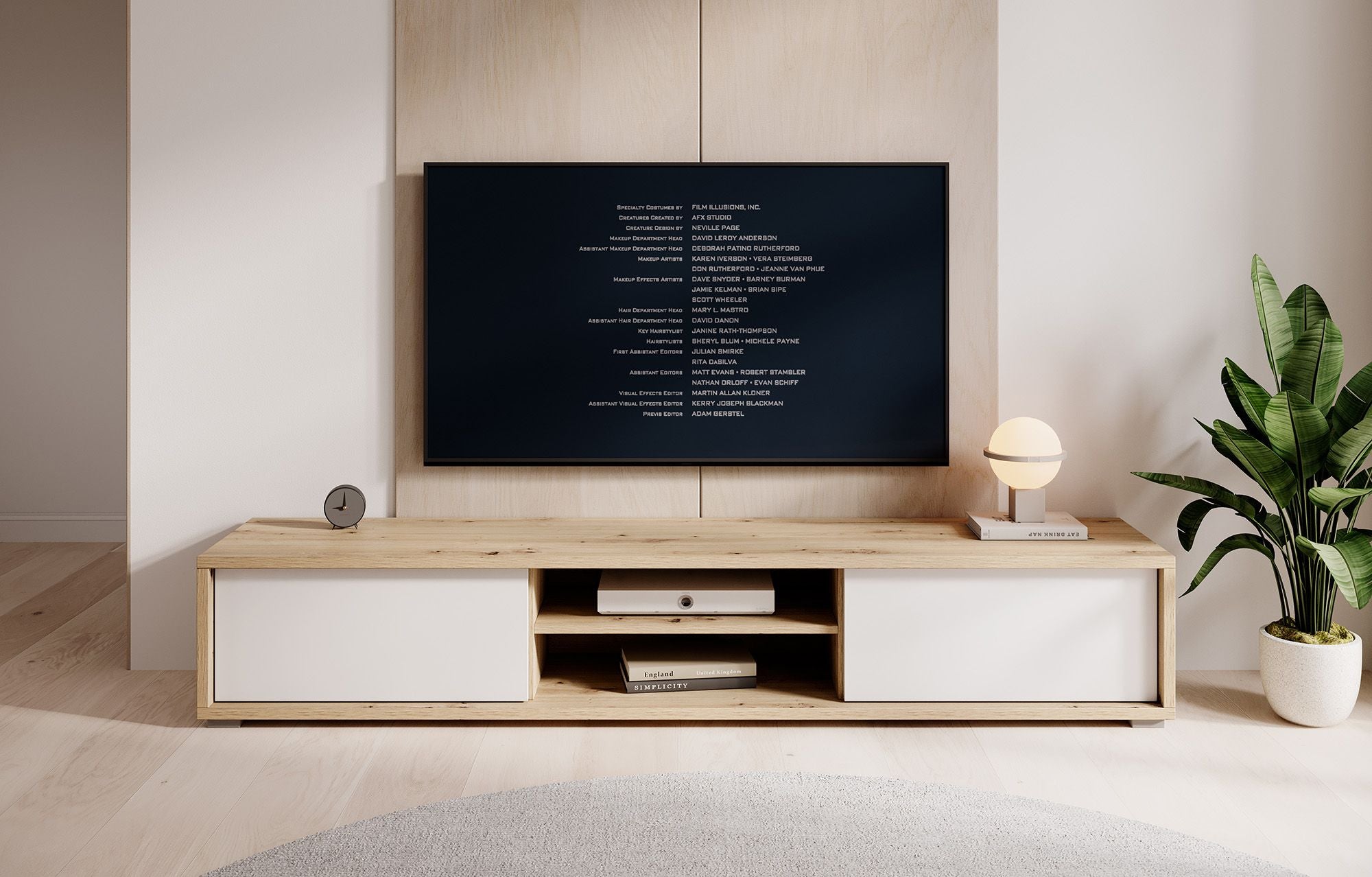 Fortunato - TV-Meubel met 2 deuren - Eiken/wit - 180 cm